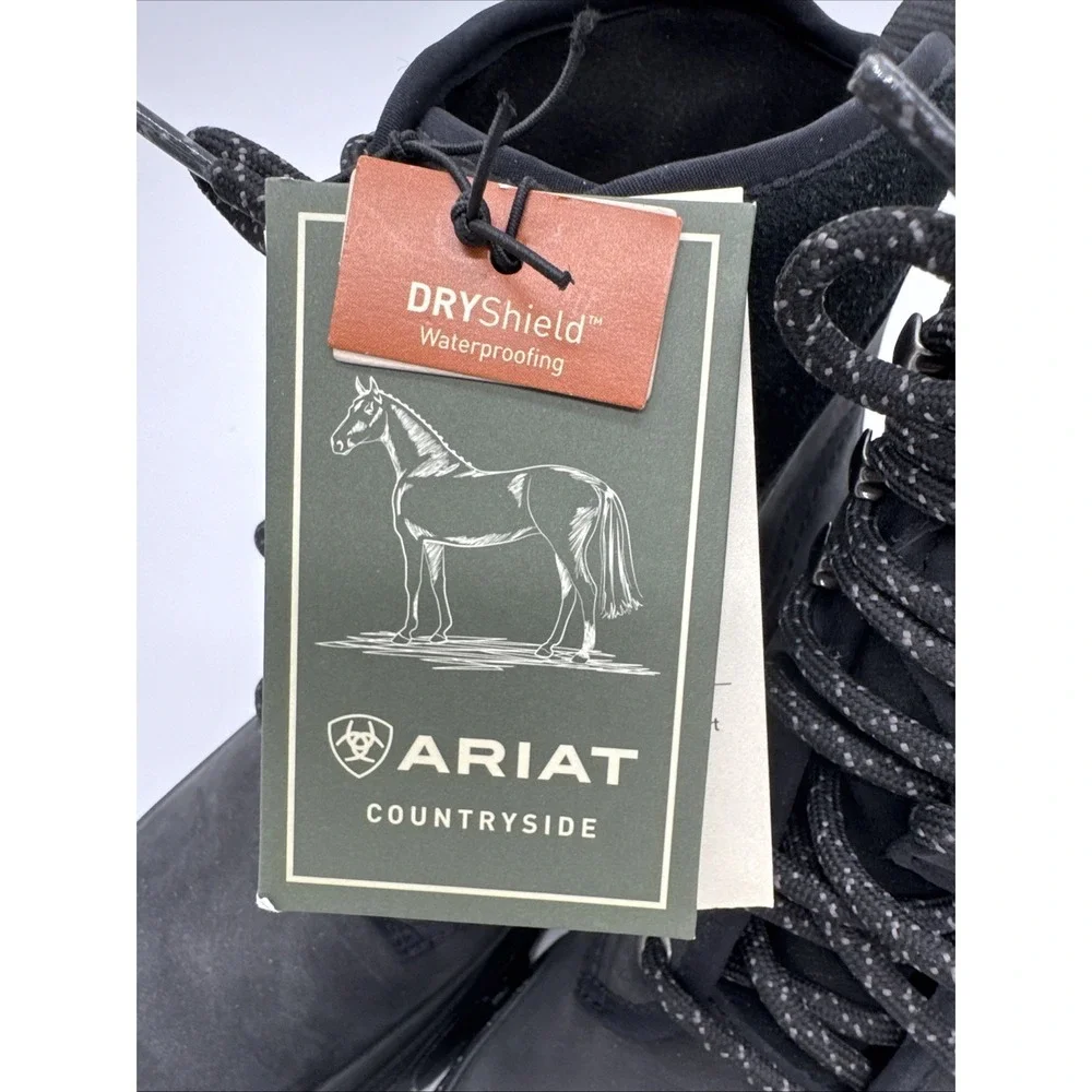 Ariat Moresby H2O Women 7.5B  oily Distressed Black Waterproof Boot‎ New